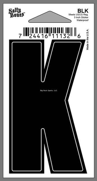 Picture of Salty Bones 3" Vinyl Boat Letter "K"