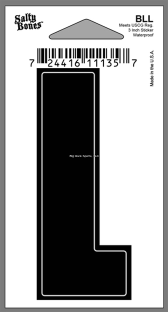 Picture of Salty Bones 3" Vinyl Boat Letter "L"