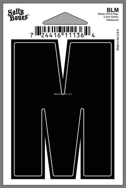 Picture of Salty Bones 3" Vinyl Boat Letter "M"