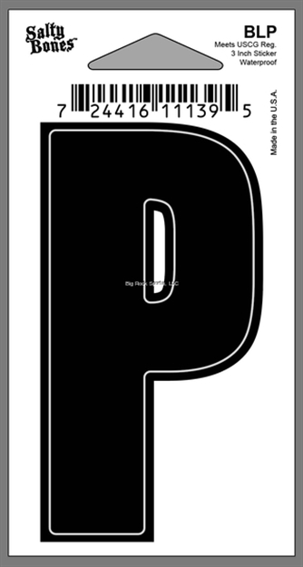 Picture of Salty Bones 3" Vinyl Boat Letter "P"