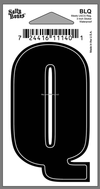 Picture of Salty Bones 3" Vinyl Boat Letter "Q"