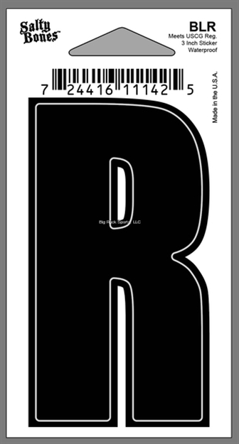 Picture of Salty Bones 3" Vinyl Boat Letter "R"