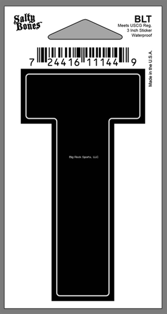 Picture of Salty Bones 3" Vinyl Boat Letter "T"