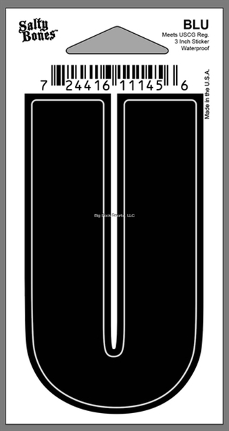 Picture of Salty Bones 3" Vinyl Boat Letter "U"