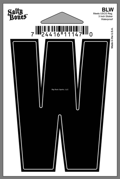 Picture of Salty Bones 3" Vinyl Boat Letter "W"