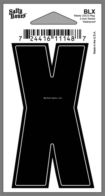 Picture of Salty Bones 3" Vinyl Boat Letter "X"