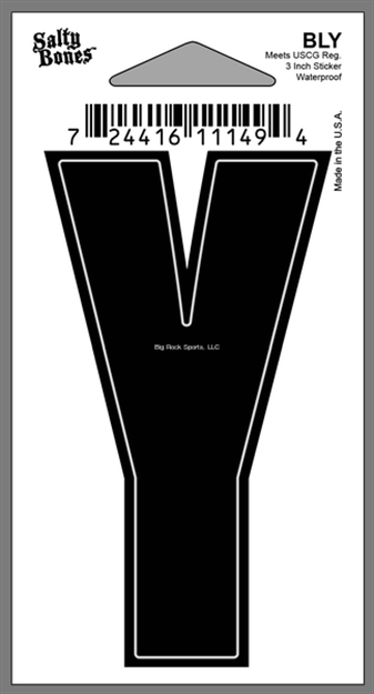 Picture of Salty Bones 3" Vinyl Boat Letter "Y"