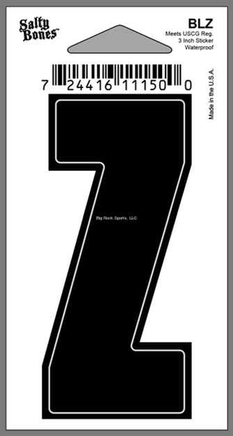 Picture of Salty Bones 3" Vinyl Boat Letter "Z"
