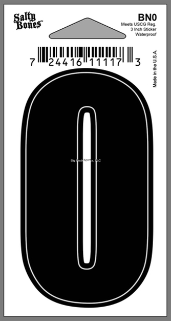 Picture of Salty Bones 3" Vinyl Boat Number "0"