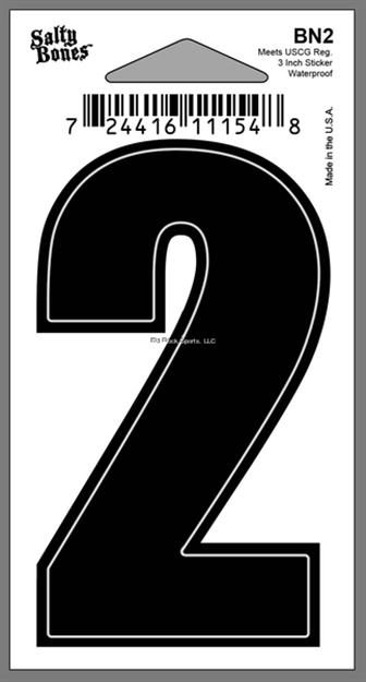 Picture of Salty Bones 3" Vinyl Boat Number "2"