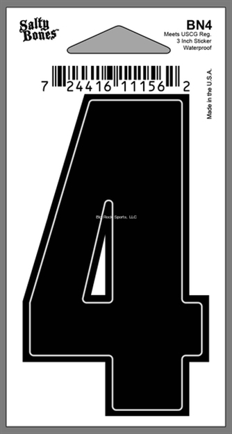 Picture of Salty Bones 3" Vinyl Boat Number "4"