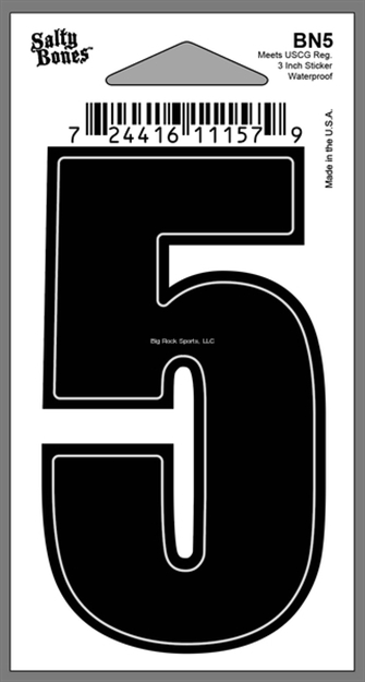 Picture of Salty Bones 3" Vinyl Boat Number "5"