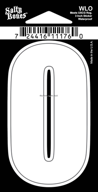 Picture of Salty Bones 3" Vinyl White Boat Letter - O