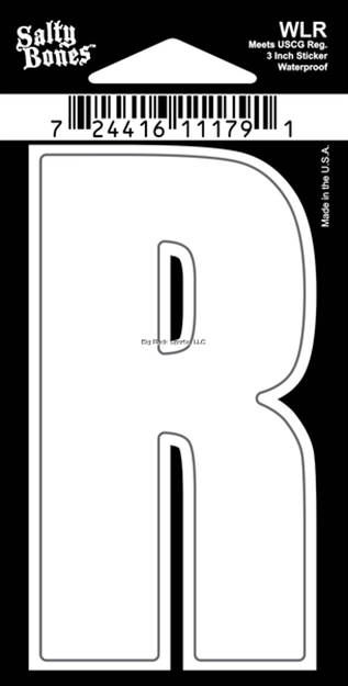 Picture of Salty Bones 3" Vinyl White Boat Letter - R