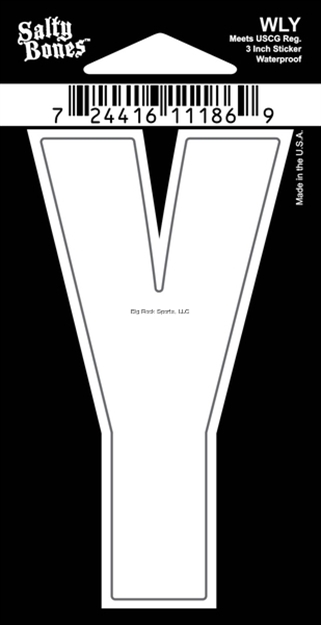 Picture of Salty Bones 3" Vinyl White Boat Letter - Y