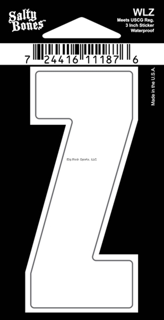 Picture of Salty Bones 3" Vinyl White Boat Letter - Z