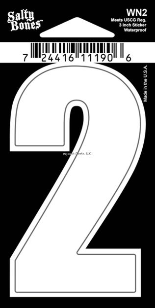 Picture of Salty Bones 3" Vinyl White Boat Number - 2