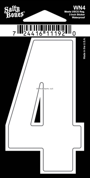 Picture of Salty Bones 3" Vinyl White Boat Number - 4