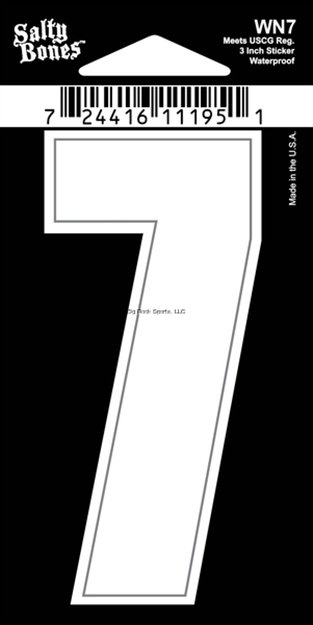 Picture of Salty Bones 3" Vinyl White Boat Number - 7