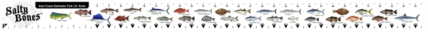 Picture of Salty Bones Boat Ruler Decal-East Coast