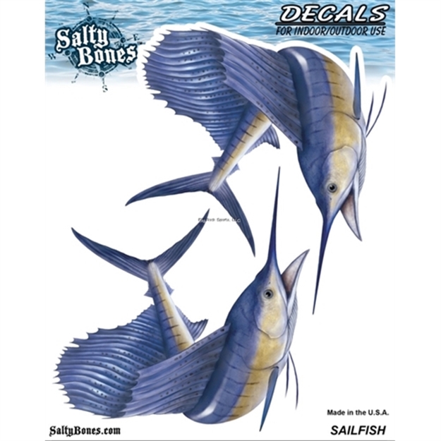 Picture of Salty Bones Decal, Double Sailfish