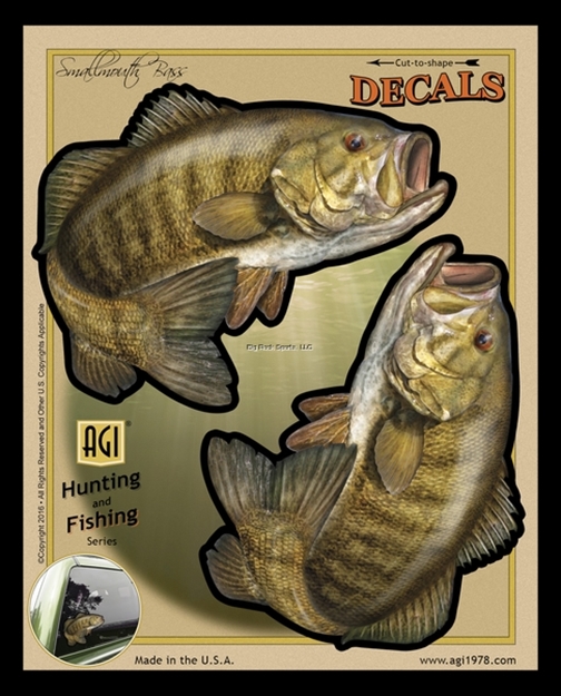 Picture of Salty Bones Decal, Double Smallmouth Bass