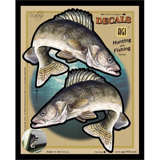 Picture of Salty Bones Decal, Double Walleye