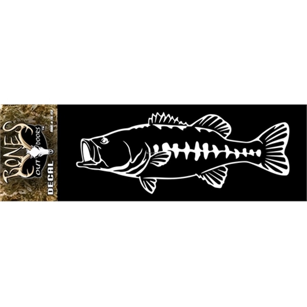 Picture of Salty Bones Decal, Largemouth Bass-Wht Tranfer