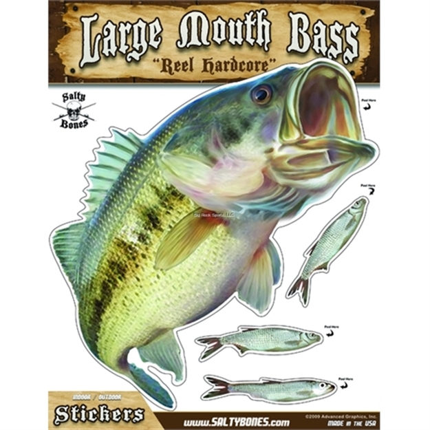 Picture of Salty Bones Mega Decal, 10.5" X 13.5", Bass (Right Facing)