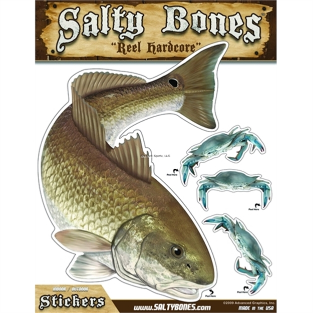 Picture of Salty Bones Mega Decal, 10.5" X 13.5", Redfish (Right Facing)