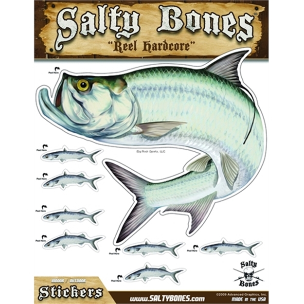 Picture of Salty Bones Mega Decal, 10.5" X 13.5", Tarpon (Right Facing)