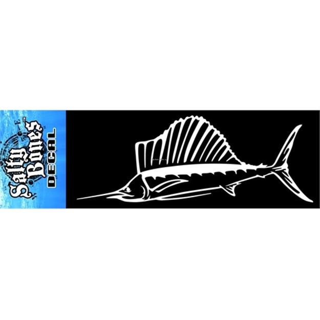 Picture of Salty Bones Decal, Sailfish-White Transfer