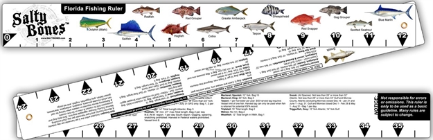 Picture of Salty Bones Folding/Floating Fishing Ruler, 2" X 36", Folds 12", W/Florida Laws