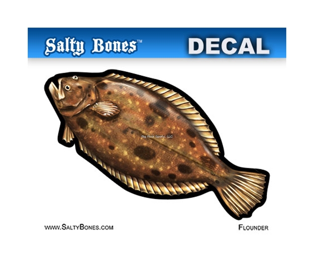 Picture of Salty Bones Profile Mini Decal-Flounder