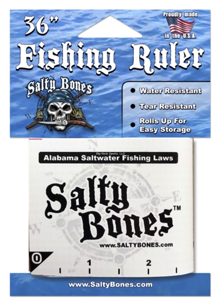 Picture of Salty Bones Roll UP Fishing Ruler W/ Alabama Rules