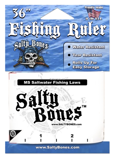 Picture of Salty Bones Roll UP Fishing Ruler W/ Mississippi Rules