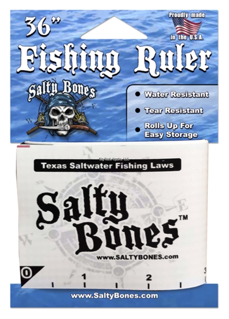 Picture of Salty Bones Roll UP Fishing Ruler W/ Texas Rules