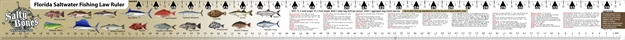 Picture of Salty Bones Vinyl Fishing Ruler With State Laws  Light Breeze Tan
