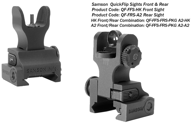 Picture of Samson Ffsfrspkg Sight Set  Black Anodized Folding HK Front, A2 Rear For Ar-15 FFS-FRS-PKG