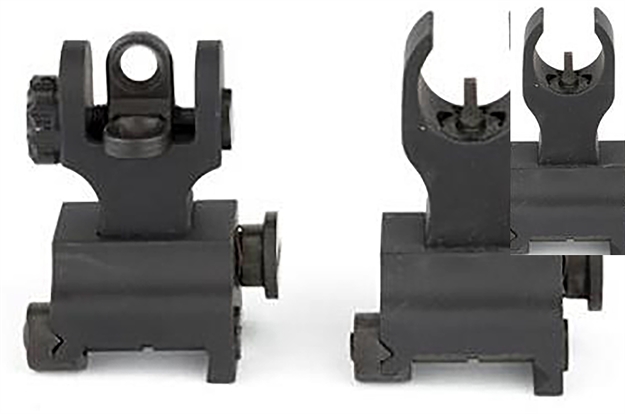 Picture of Samson Qf-Ext-Hk-A2 Quick Flip Folding Sights HK Front, A2 Rear Extended Black Anodized For Ar-Platform QFEXTHKA2
