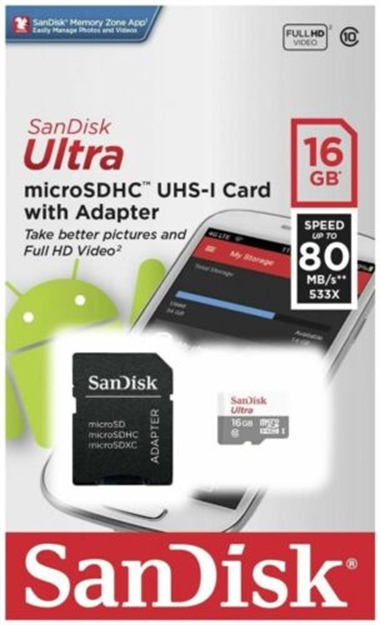 Picture of Sandick Ulltra 16Gb Sdhc Uhs-I Card Full HD