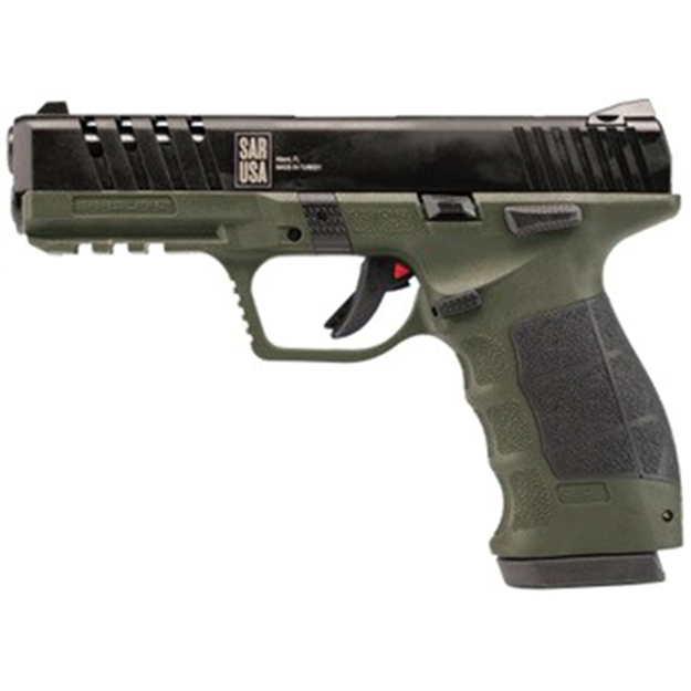 Picture of Sar Semi Auto Pistol, 9Mm, 4.4" Bbl, Cerakote Od, 1-17, 1-19Rd, W/Light, Holster SAR9XODBL