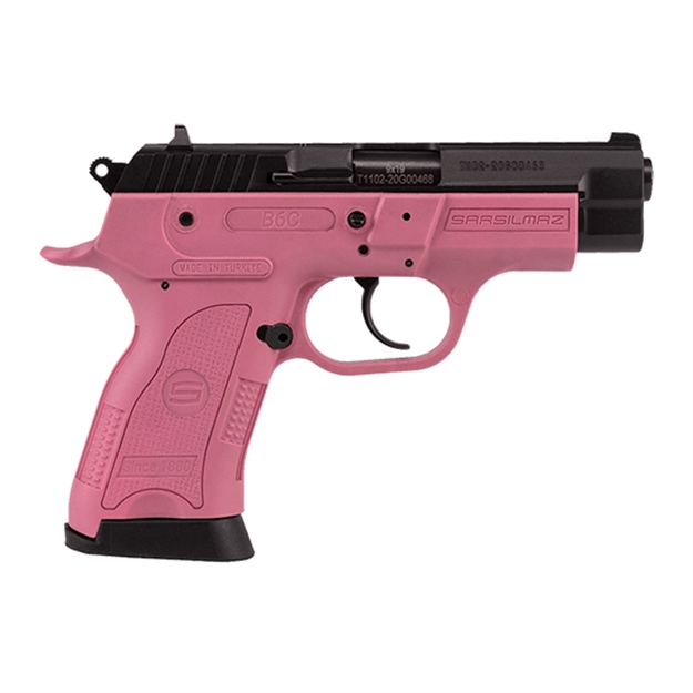 Picture of  Eaa Usa B69cpk B6c Compact 9Mm Luger Caliber With 3.80" Barrel, 13+1 Capacity, Pink Finish Beavertail Frame, Serrated Black Steel Slide & Polymer Grip