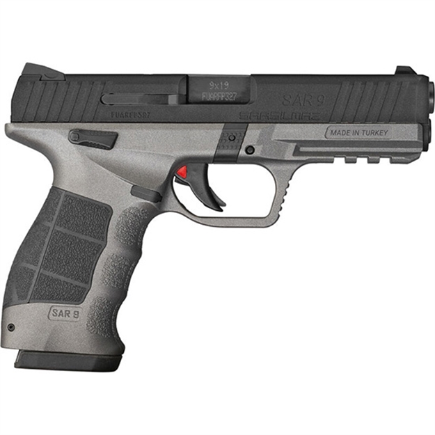 Picture of  Sar Usa Sar9blpt Sar9  9Mm Luger 4.40" 17+1 (2) Platinum Cerakote Gray With Black Polymer Insert Grip