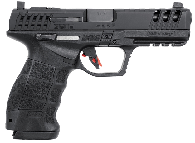 Picture of Eaa Usa Eaa9g3bl Eaa9 Gen3 Full Size Frame 9Mm Luger 17+1 4.40" Black Steel Barrel, Black Cerakote Serrated Steel Slide, Black Cerakote Polymer Frame W/Picatinny Rail, Black Polymer Grip SAR9G3BL
