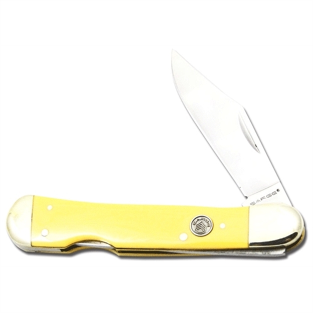 Picture of Sarge Knives 1Bld Yellow Handle Lck BK 3"