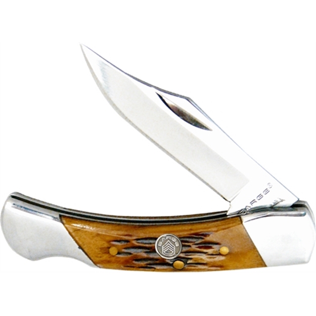 Picture of Sarge Knives 3" Lock Back Brn Jigged Bone