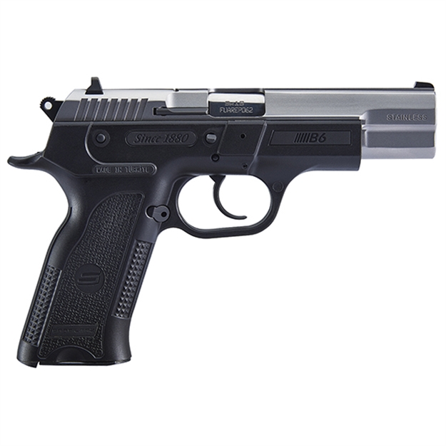 Picture of  Eaa Usa B69st10 B6  9Mm Luger Caliber With 4.50" Barrel, 10+1 Capacity, Black Finish Beavertail Frame, Serrated Stainless Steel Slide & Polymer Grip