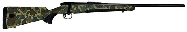 Picture of  Mauser M18os306t M18  30-06 Springfield 4+1 24.40" Black Steel Threaded Barrel, Black Steel Receiver, Old School Camo Fixed W/Storage Compartment Stock, Right Hand