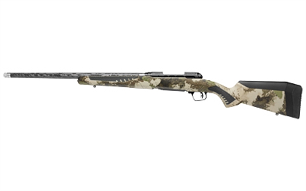 Picture of  Savage Arms 58020 110 Ultralite 6.5 Prc 2+1 22" Threaded Carbon Fiber Wrapped Barrel, Black Melonite Rec, Woodland Camo Accustock With Accufit 011356580207